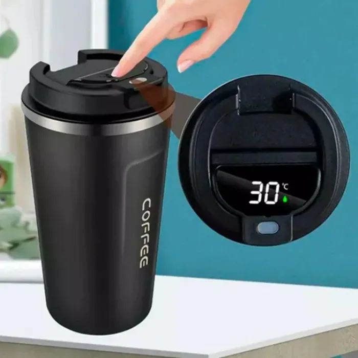 Vaso Térmico con Display LED 510ml – Negro