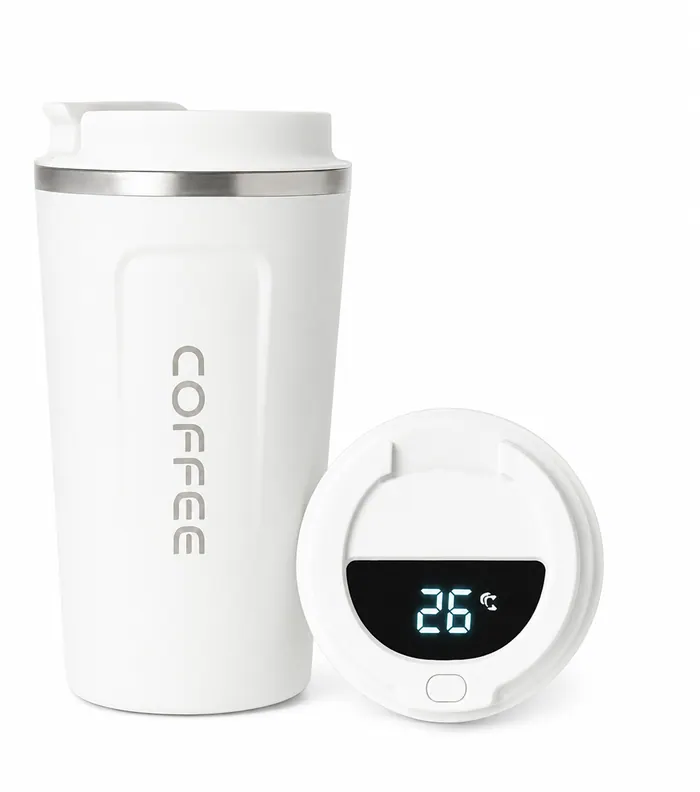 Vaso Térmico con Display LED 510ml – Blanco